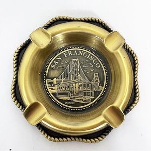 Brass Ashtray San Francisco Golden Gate Bridge By SNCO Vintage